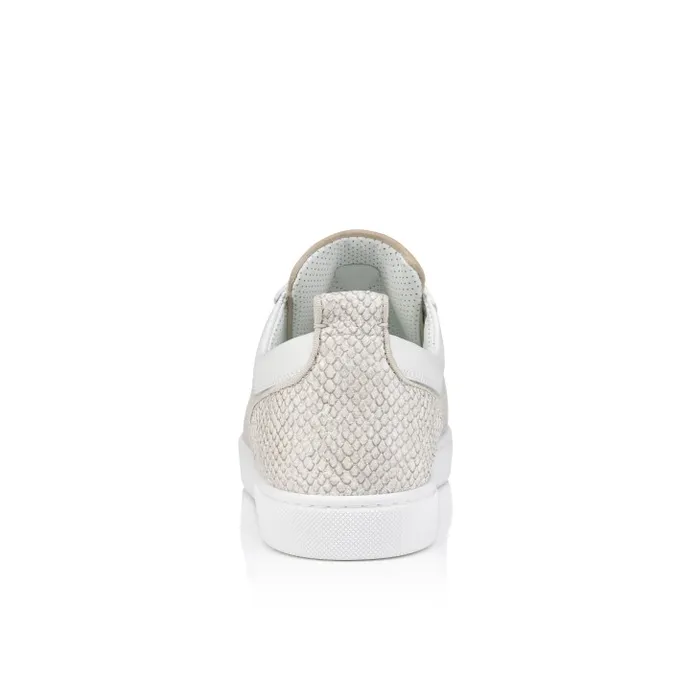 Men Louis Junior Spikes Orlato Sneakers 8211 Veau Velours And Damier Canva 8211 Natural Christian Louboutin Sneakers