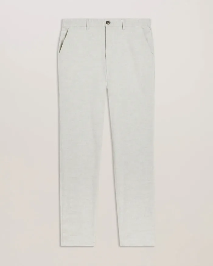 Men MAJO 8211 Slim Fit Linen Blend Trousers Light Grey Ted Baker Trousers and Chinos