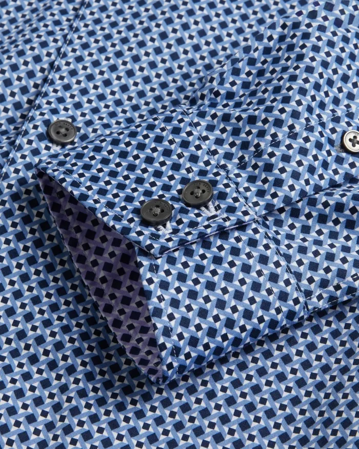 Men MALONES 8211 Long Sleeve Star Geo Print Shirt Navy Ted Baker Shirts Men MALONES 8211 Long Sleeve Star Geo Print Shirt Navy Ted Baker Shirts