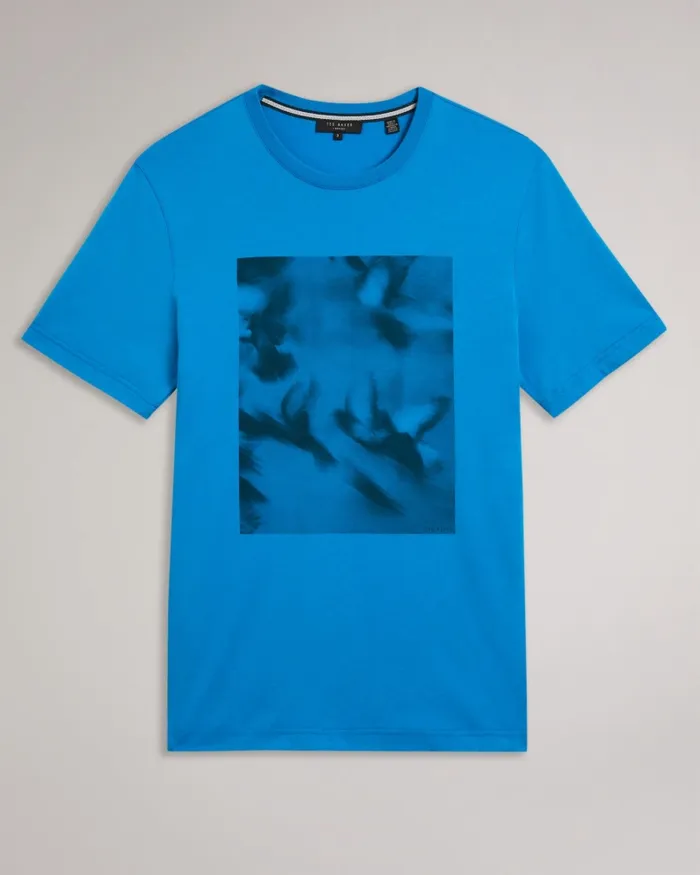 Men MANGATA 8211 Short Sleeve Regular Fit Abstract Print TShirt Blue Ted Baker Tops
