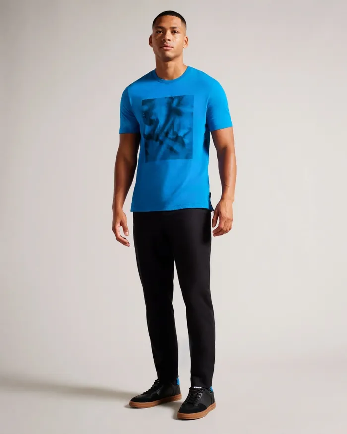 Men MANGATA 8211 Short Sleeve Regular Fit Abstract Print TShirt Blue Ted Baker Tops