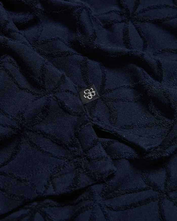 Men MAROC 8211 Short Sleeve Zip Jacquard Polo Shirt Navy Ted Baker Tops