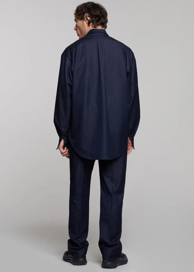 Men Mason Button Up Shirt 8211 Indigo The Frankie Shop Tops