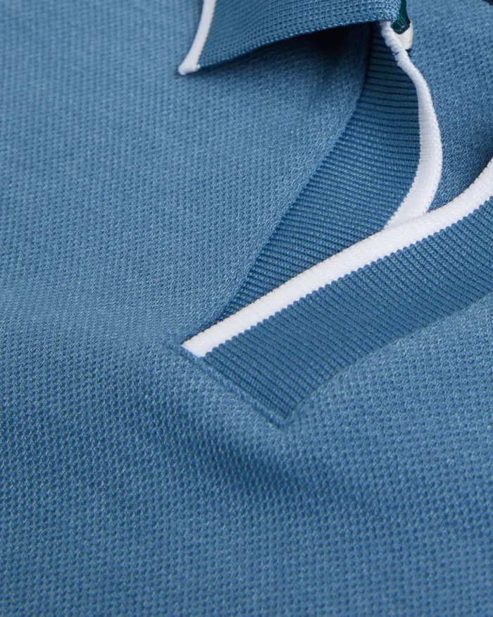Men MASTE 8211 Long Sleeve Open Collar Polo Shirt Medium Blue Ted Baker Tops Men MASTE 8211 Long Sleeve Open Collar Polo Shirt Medium Blue Ted Baker Tops