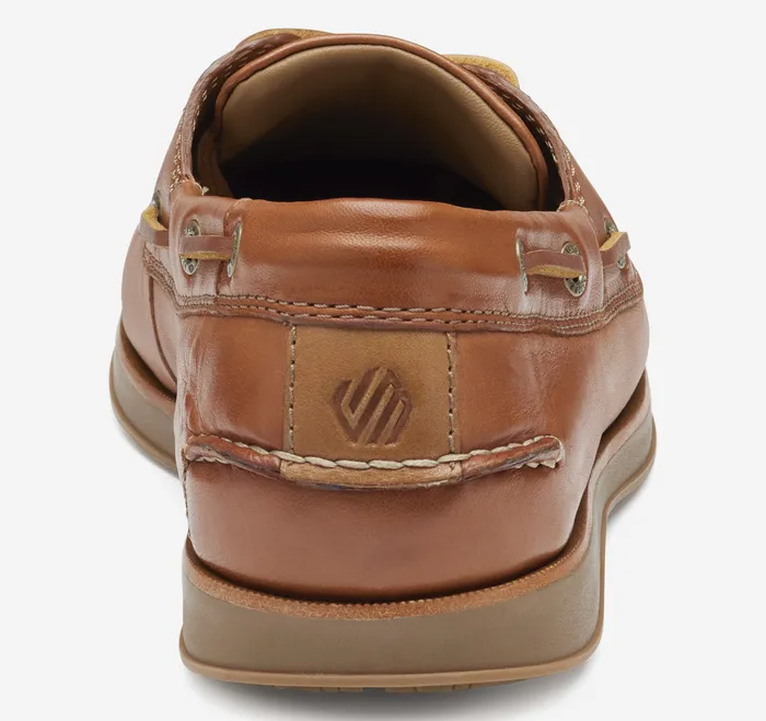 Men Monaco 2Eye Boat Shoe Tan Glove Leather SlipOns and Loafers Johnston and Murphy