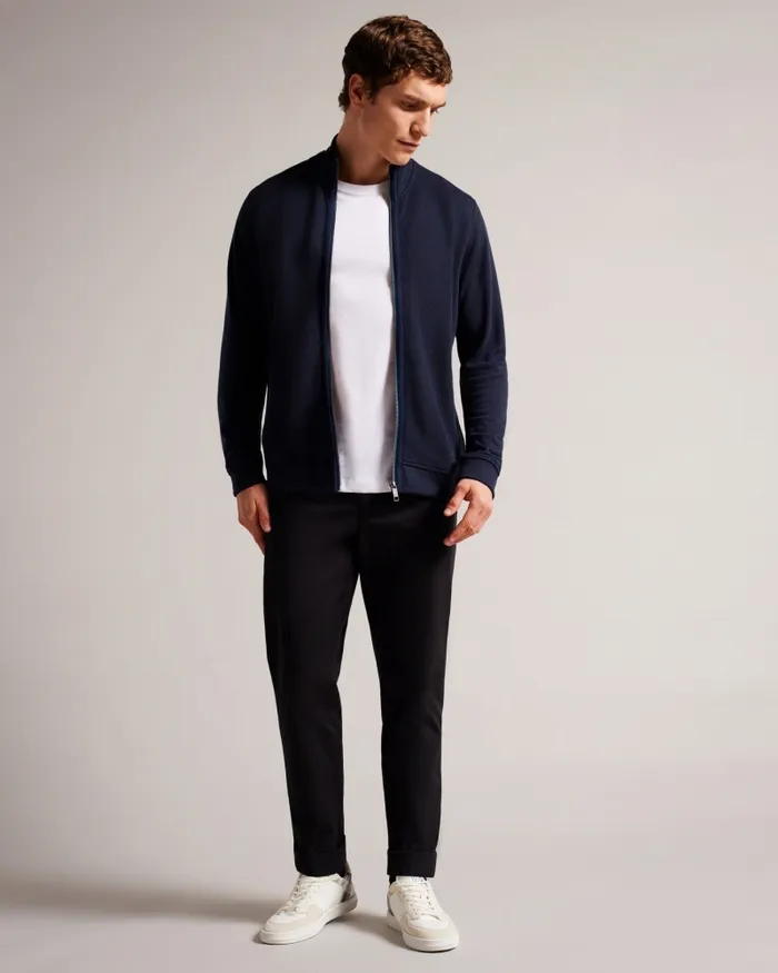 Men MULTY 8211 Textured Zip Through Jacket Navy Ted Baker Tops