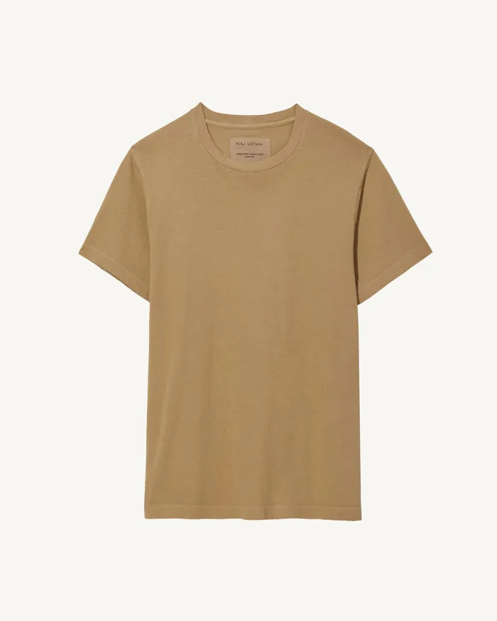 Men Nili Lotan BRADLEY TEE Desert Taupe Tees
