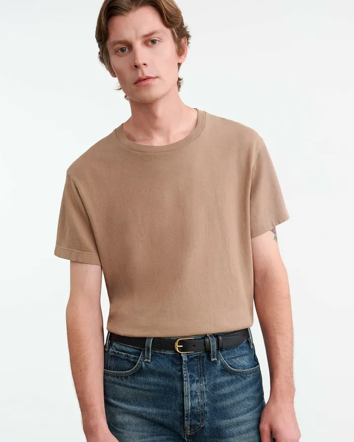 Men Nili Lotan BRADLEY TEE Desert Taupe Tees