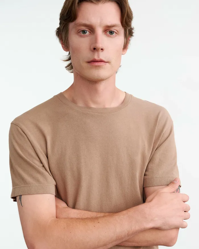 Men Nili Lotan BRADLEY TEE Desert Taupe Tees