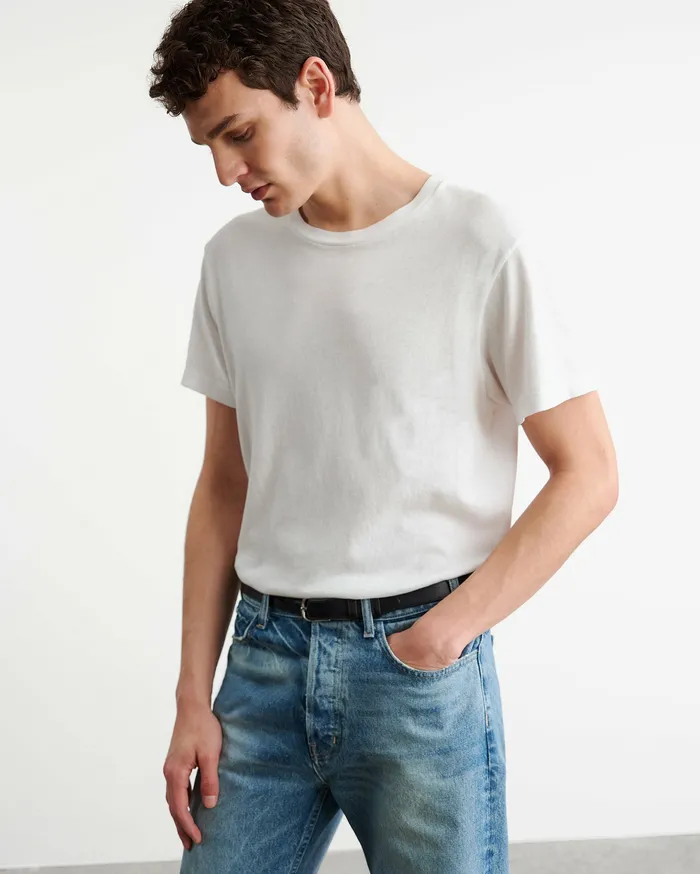 Men Nili Lotan BRADLEY TEE Desert Taupe Tees
