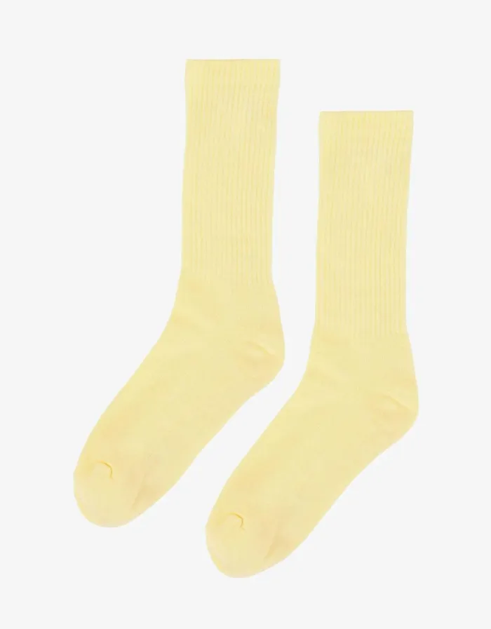 Men Organic Active Sock Soft Yellow Colorful Standard Socks and