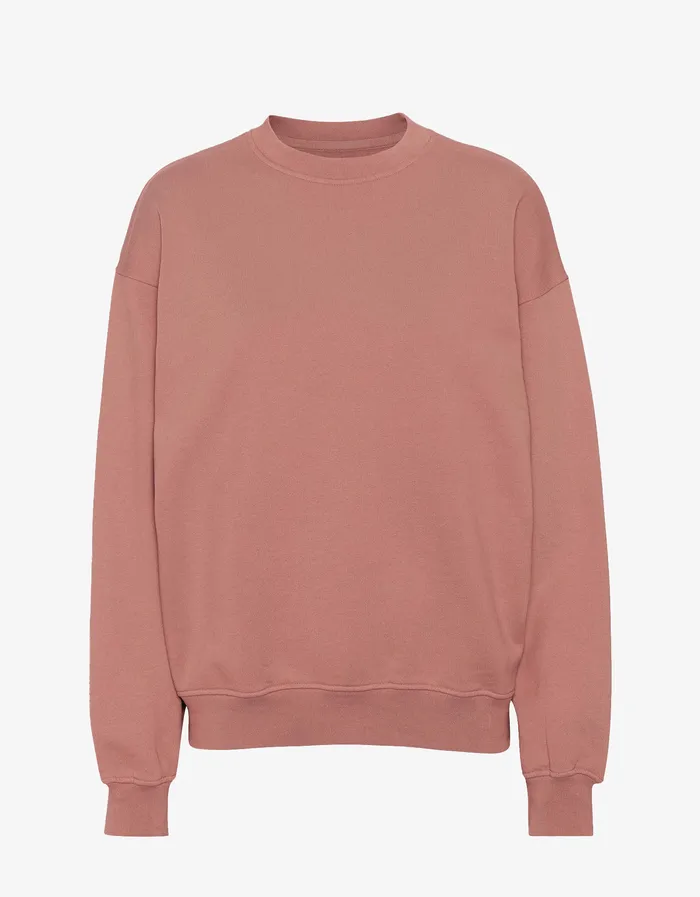 Men Organic Oversized Crew 8211 Rosewood Mist Crewneck Sweatshirts Colorfulstandard
