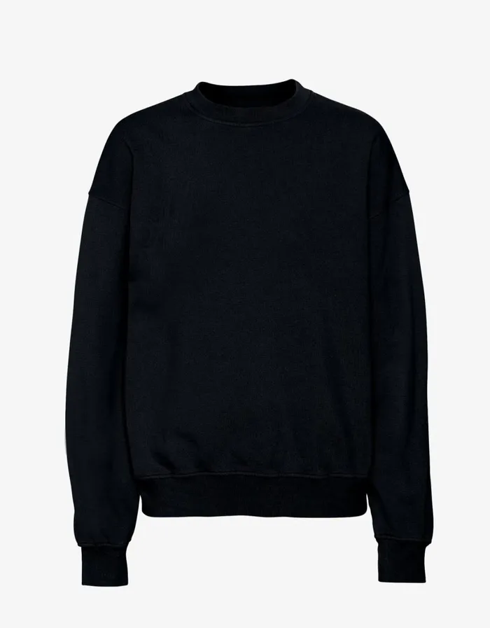 Men Organic Oversized Crew Deep Black Colorful Standard Crewneck Sweatshirts