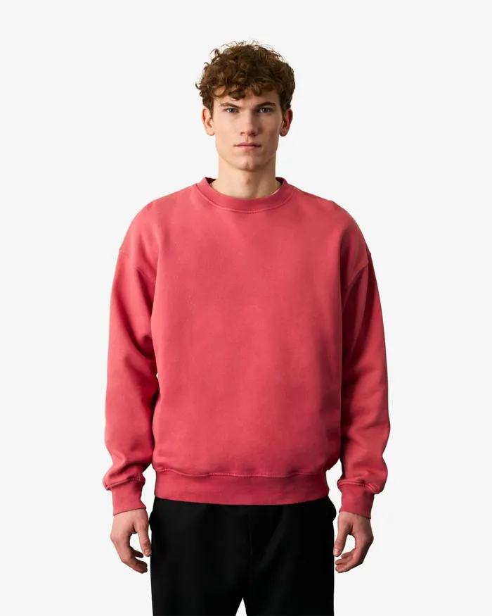 Men Organic Oversized Crew Deep Black Colorful Standard Crewneck Sweatshirts