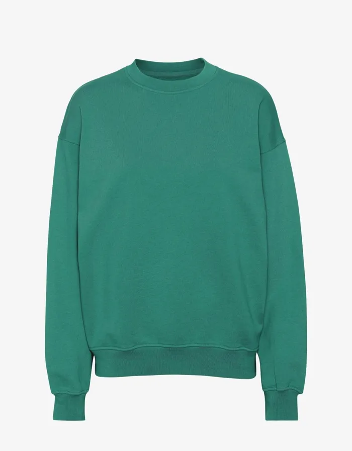 Men Organic Oversized Crew Pine Green Colorful Standard Crewneck Sweatshirts