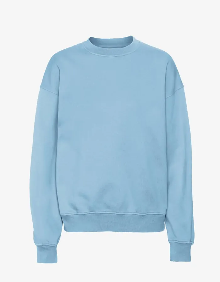 Men Organic Oversized Crew Seaside Blue Colorful Standard Crewneck Sweatshirts