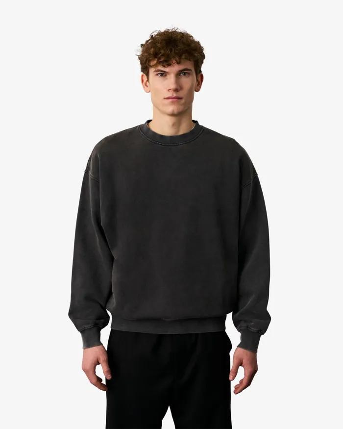 Men Organic Oversized Crew Seaside Blue Colorful Standard Crewneck Sweatshirts
