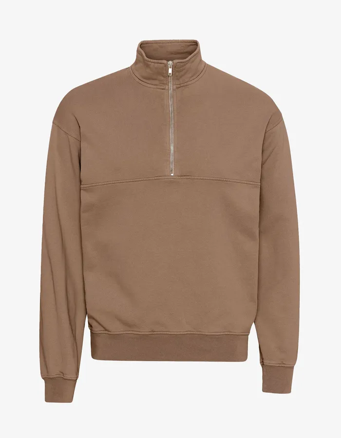 Men Organic Quarter Zip 8211 Sahara Camel Quarter Zips Colorfulstandard