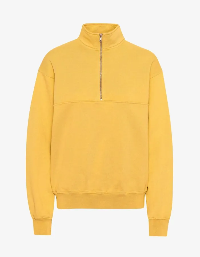 Men Organic Quarter Zip Burned Yellow Colorful Standard Quarter Zips
