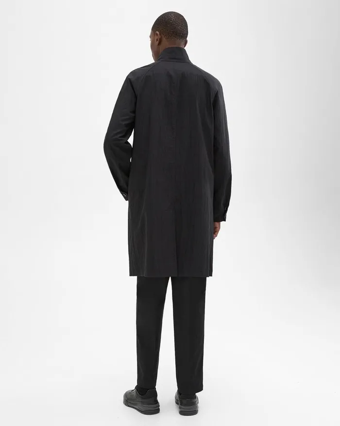 Men Outerwear Theory Reversible StandCollar Trench Coat Black