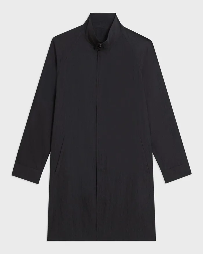 Men Outerwear Theory Reversible StandCollar Trench Coat Black