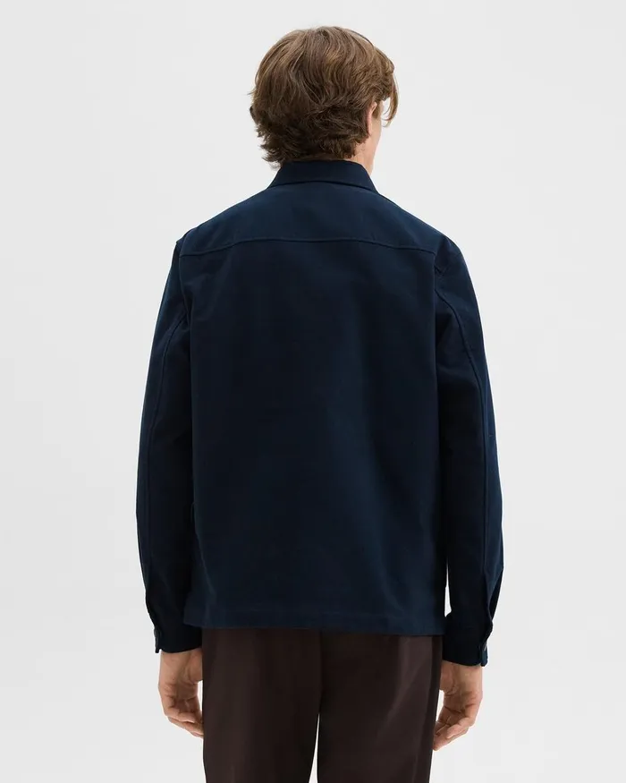 Men Outerwear Theory Shirt Jacket In Moleskin Twill Baltic