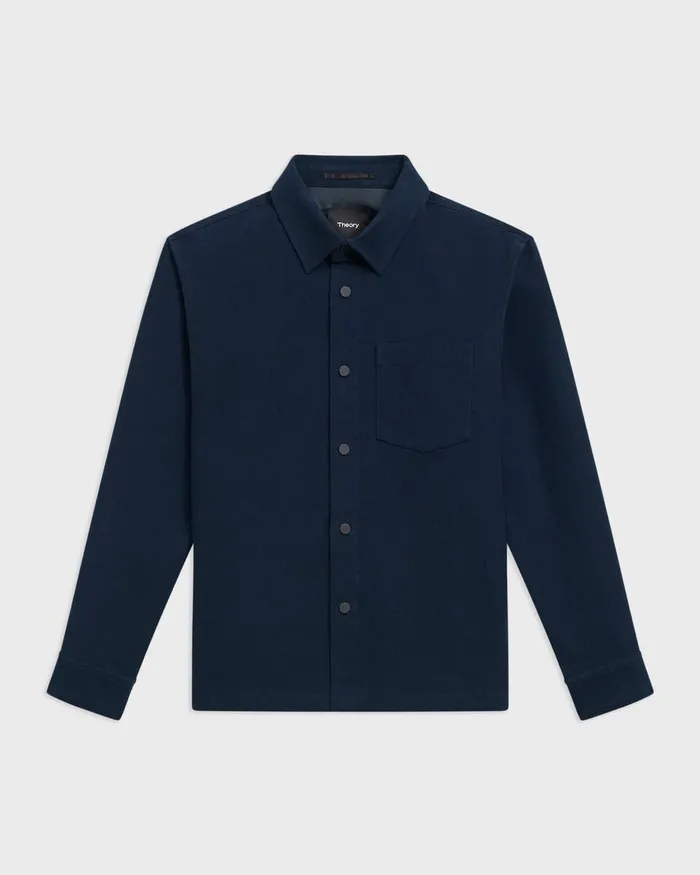 Men Outerwear Theory Shirt Jacket In Moleskin Twill Baltic