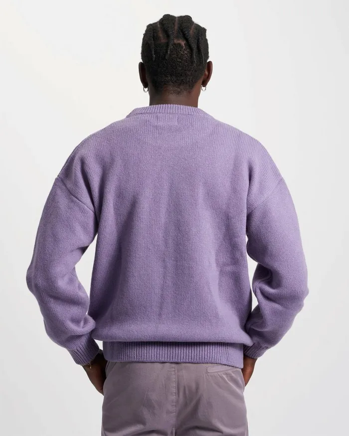 Men Oversized Merino Wool Crew Burned Yellow Colorful Standard Knit Sweaters