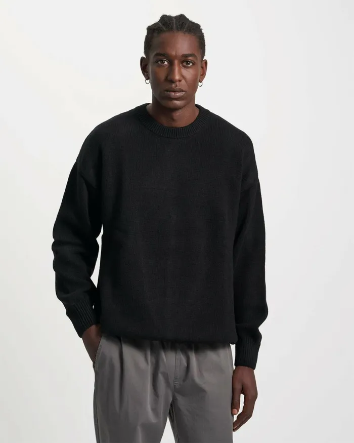 Men Oversized Merino Wool Crew Soft Lavender Colorful Standard Knit Sweaters