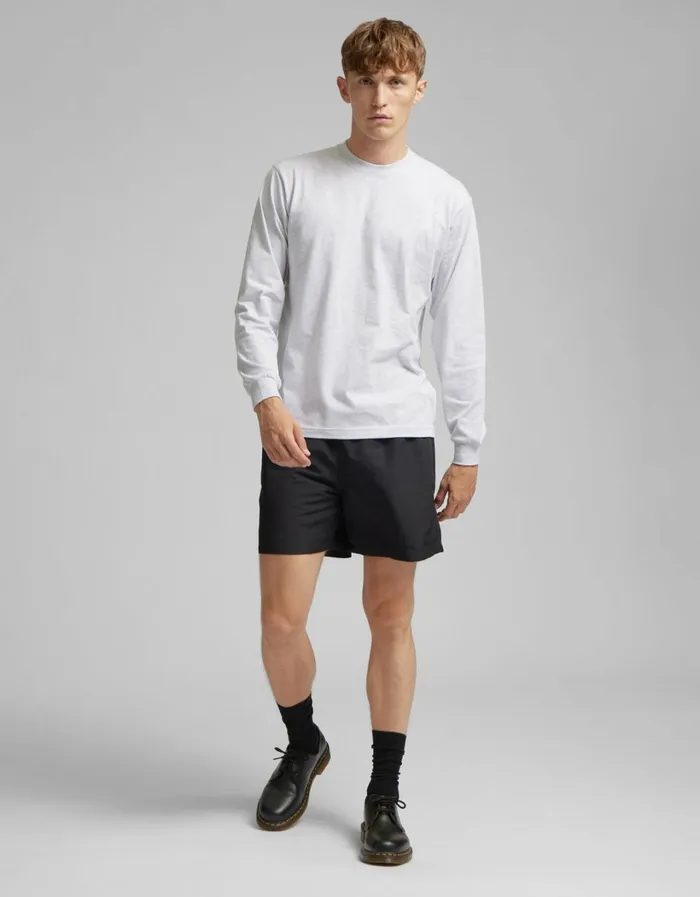 Men Oversized Organic LS TShirt Deep Black Colorful Standard TShirts