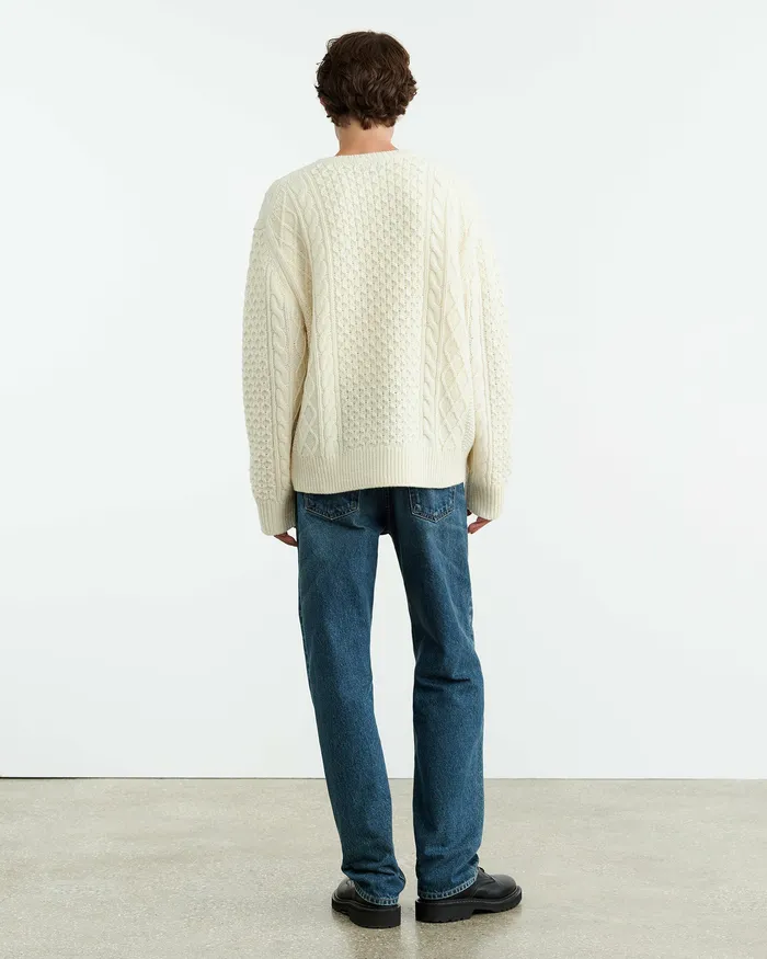 Men OWEN SWEATER Ivory Sweaters Nili Lotan