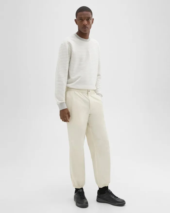 Men Pants Theory CottonBlend Jogger Pant Ecru