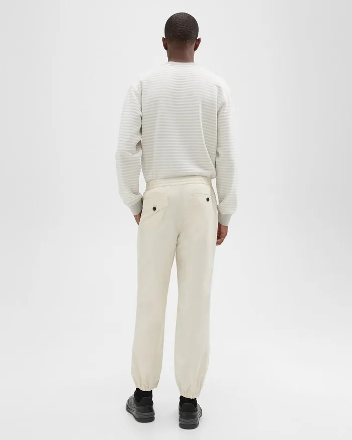 Men Pants Theory CottonBlend Jogger Pant Ecru