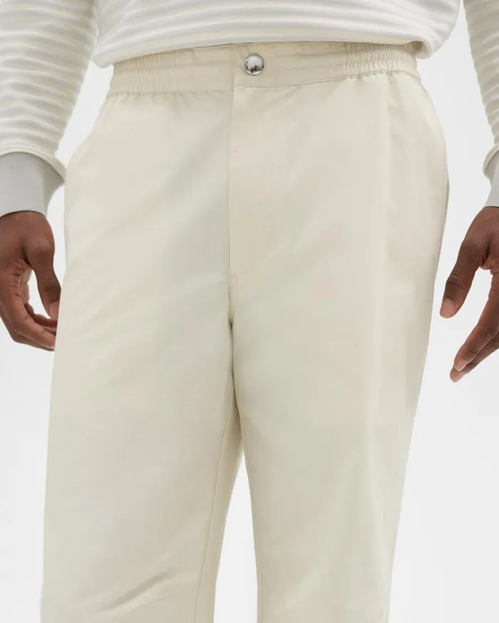 Men Pants Theory CottonBlend Jogger Pant Ecru