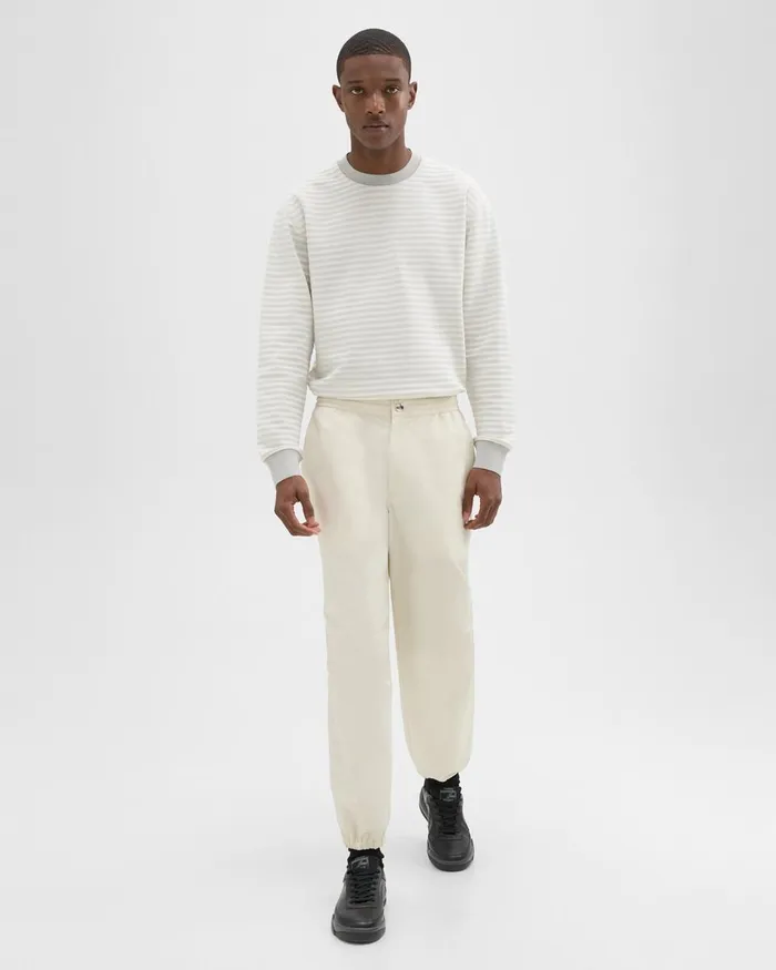Men Pants Theory CottonBlend Jogger Pant Ecru