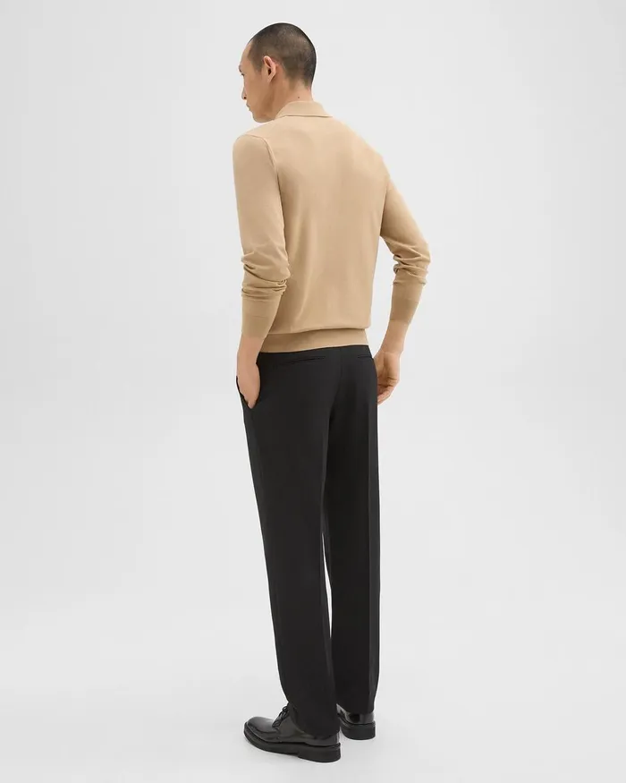 Men Pants Theory Straight Pant In WoolBlend Twill Black