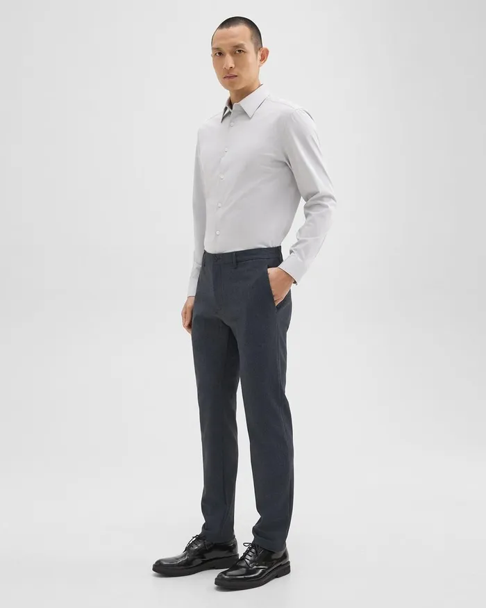 Men Pants Theory Zaine Pant In Herringbone Precision Ponte Baltic Melange
