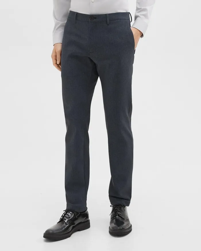 Men Pants Theory Zaine Pant In Herringbone Precision Ponte Baltic Melange