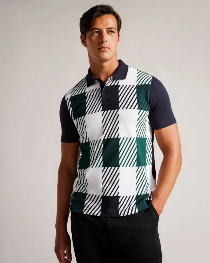Men POLLAID 8211 Short Sleeve House Check Polo Shirt Navy Ted Baker Polo Shirts Men POLLAID 8211 Short Sleeve House Check Polo Shirt Navy Ted Baker Polo Shirts