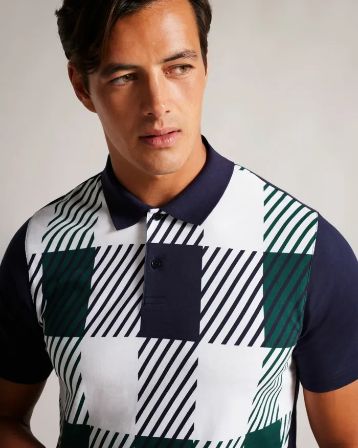 Men POLLAID 8211 Short Sleeve House Check Polo Shirt Navy Ted Baker Polo Shirts Men POLLAID 8211 Short Sleeve House Check Polo Shirt Navy Ted Baker Polo Shirts