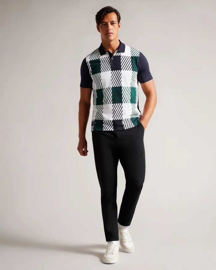 Men POLLAID 8211 Short Sleeve House Check Polo Shirt Navy Ted Baker Polo Shirts Men POLLAID 8211 Short Sleeve House Check Polo Shirt Navy Ted Baker Polo Shirts