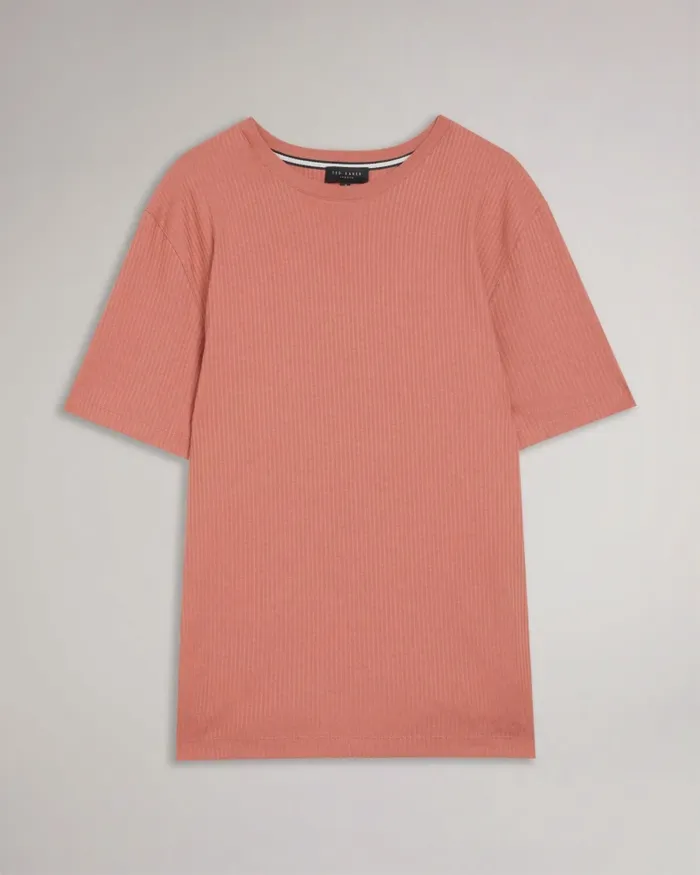 Men RAKES 8211 Textured Regular Fit TShirt Medium Pink Ted Baker Tops