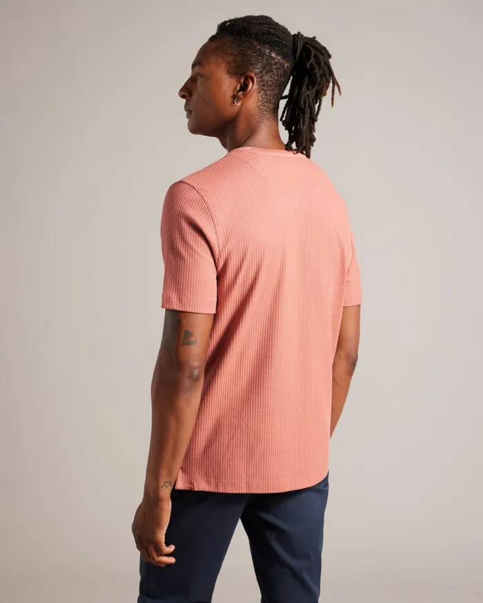Men RAKES 8211 Textured Regular Fit TShirt Medium Pink Ted Baker Tops Men RAKES 8211 Textured Regular Fit TShirt Medium Pink Ted Baker Tops