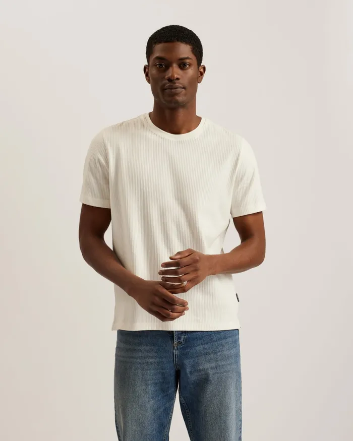 Men RAKES 8211 Textured Regular Fit TShirt White Ted Baker Tops Men RAKES 8211 Textured Regular Fit TShirt White Ted Baker Tops