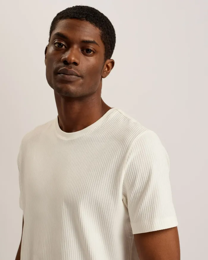 Men RAKES 8211 Textured Regular Fit TShirt White Ted Baker Tops Men RAKES 8211 Textured Regular Fit TShirt White Ted Baker Tops