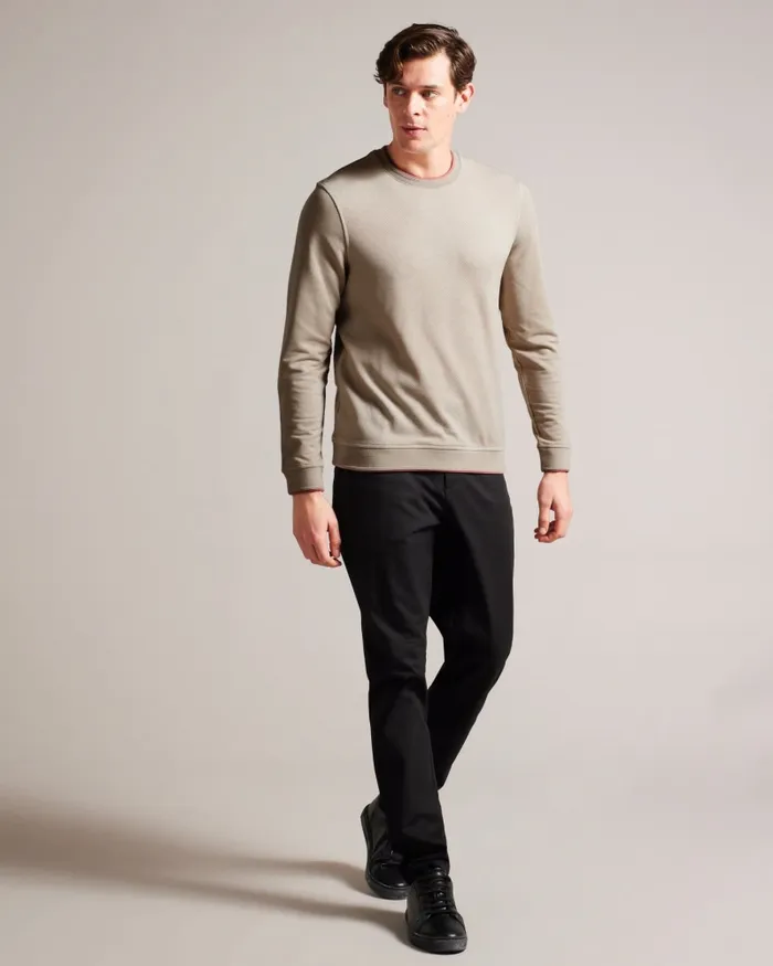 Men RAKET 8211 Textured Front Jumper Stone Ted Baker Tops