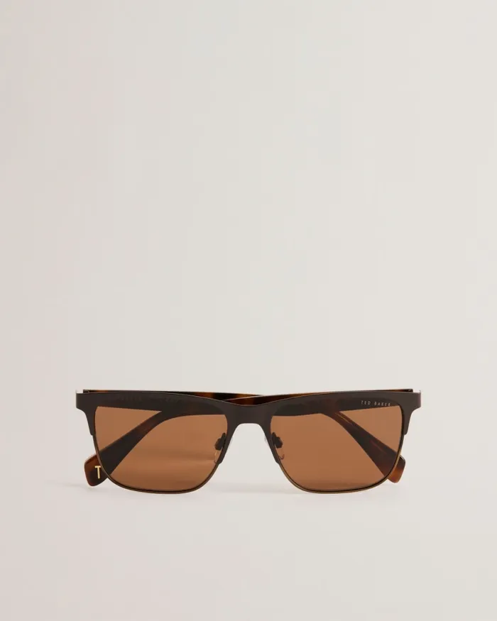 Men RUPERTI 8211 Retro Square Frame Sunglasses Brown Ted Baker Sunglasses