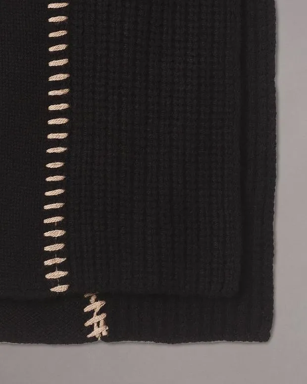 Men Scarves Rag and Bone Clarkson Wool Scarf Black