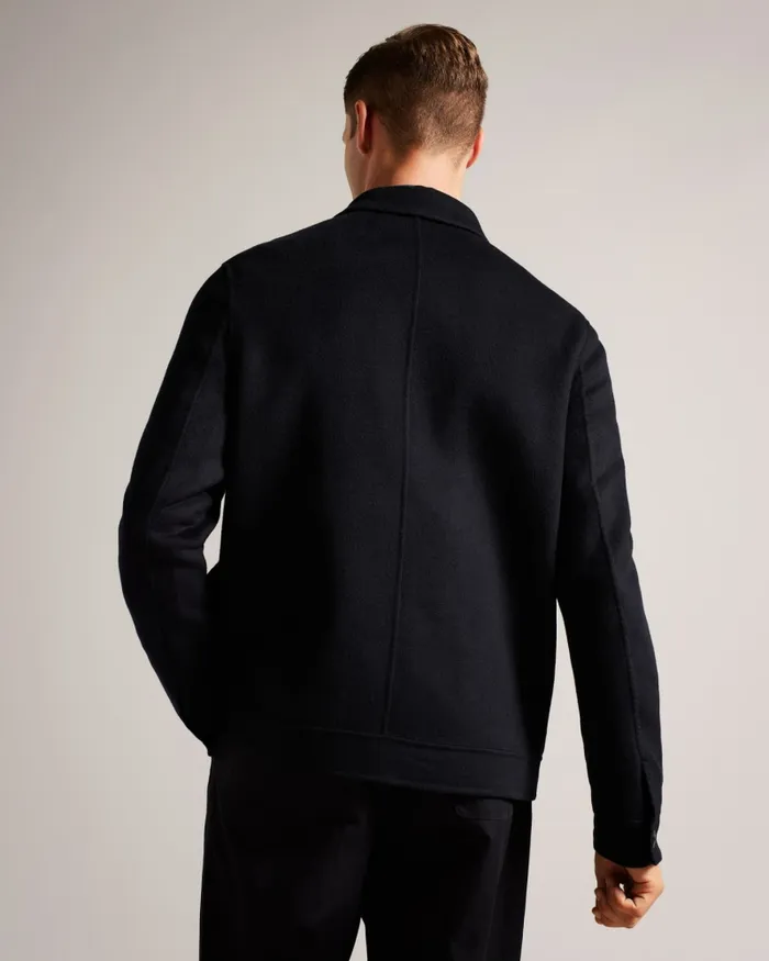 Men SHARPOW 8211 Wool Blend Collared Jacket Navy Ted Baker Coats and Jackets