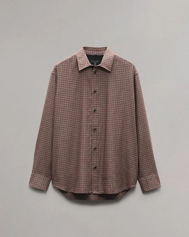 Men Shirts Rag and Bone Matthew Plaid Shirt Brown Plaid